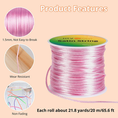 HTVRONT 1mm Elastic Bracelet String Clear Cord 120m with Bead Needle