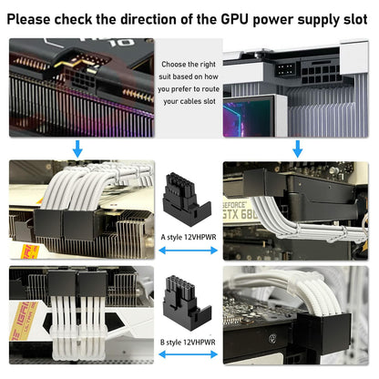SYBECHATF RTX 4090 16Pin to 4x8Pin PCI-E 5.0 Sleeved Cable 14in Black