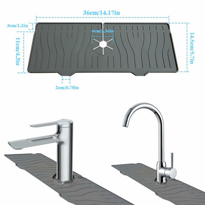 Kitchen Sink Splash Guard Silicone Faucet Mat Drip Catcher Multipurpose