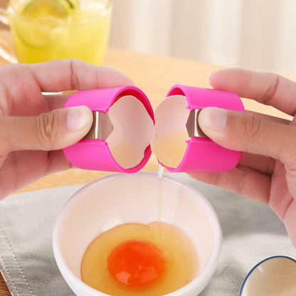 3PCS Stainless Steel Egg Cracker Tool Set Handheld Kitchen Opener Peeler