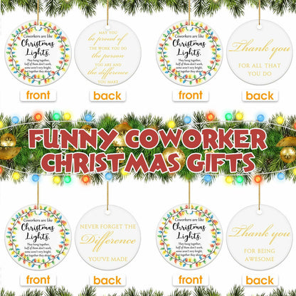 Layhit Ceramic Christmas Employee Appreciation Ornaments 16 Pcs Xmas Decor