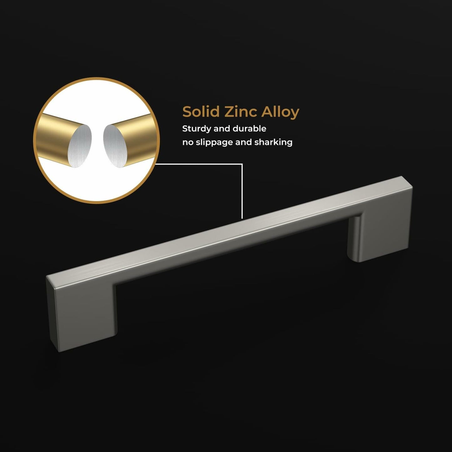 Haliwu 6 Pack Black Cabinet Handles 3-3/4 Inch Hole Center Modern Pulls
