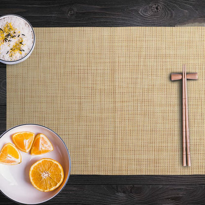 homEdge PVC Non-Slip Heat Resistant Placemats Set of 4 Beige