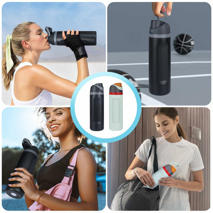Sports Water Bottle 1L Leakproof Portable Black Gym Outdoor Travel