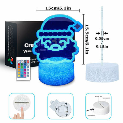 JHXLAMP Christmas Wreath Night Light 16 Color Change Santa Claus Decor