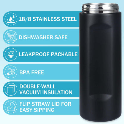 Sports Water Bottle 1L Leakproof Portable Black Gym Outdoor Travel