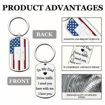 Zaamwoyy Dad Gifts Keychain from Daughter Son Birthday Christmas Gift