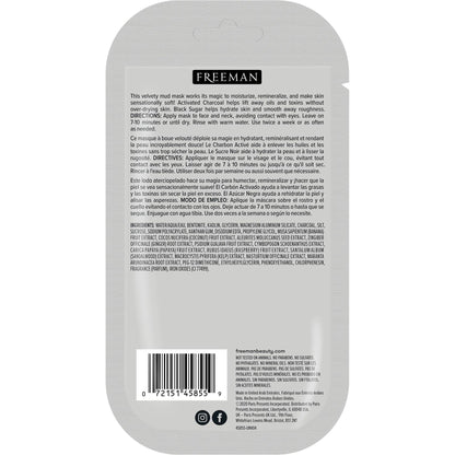 FREEMAN Charcoal & Black Sugar Mud Mask Detoxifying Facial Treatment 0.5oz