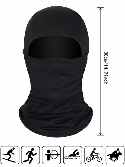 Ski Mask Balaclava Full Face Windproof 3 Pieces Size Medium White, Blue, Black