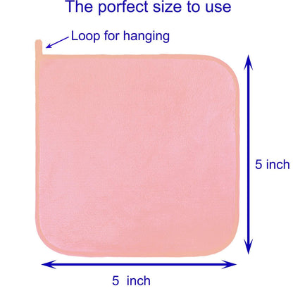 Extra Thick Reusable Microfiber Makeup Remover Cloths 10 Pack Pink Gift Box