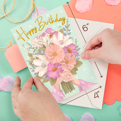 Birthday Cards Assortment Women Gold Foil 4x6 Envelopes 24 Pack