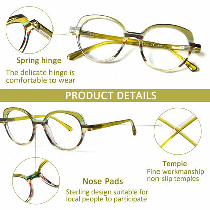 VisiWell Reading Glasses Women Blue Light Blocking 5 Pack 1.50 Mix Colors