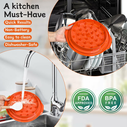 Chicken Shredder Tool Twist Large 10" with Brush Orange BPA Free Ergonomic