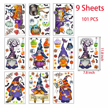 RUOKEXIN Halloween Window Stickers 101 Pcs Double-Sided Removable Decals