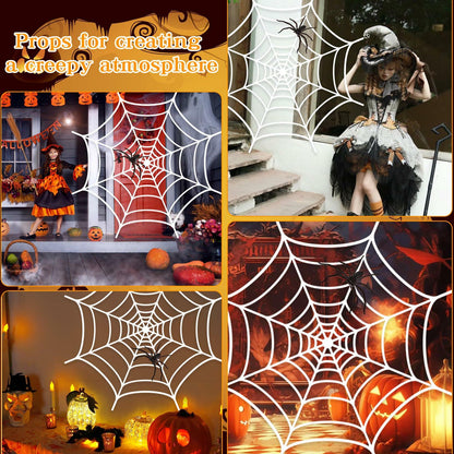 Goklmn Spider Webs Halloween Decorations Outdoor 10.5ft 7 Coils White