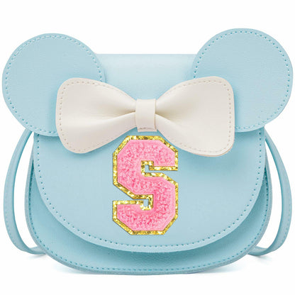 OYLOLA Toddler Girls Purse Initial Birthday Gift Blue X Ages 3-8
