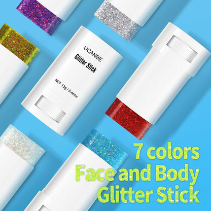 UCANBE Purple Body Glitter Stick Chunky Makeup for Face Hair Lips