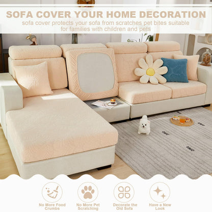 Universal Sofa Cover Stretch Slipcover Anti-Slip L Shape Large Grey