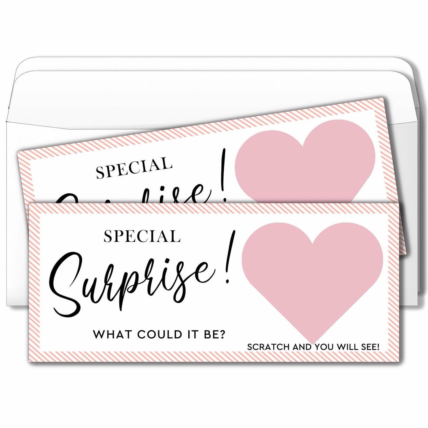 2 Set Surprise Scratch Cards 3x8" Travel Gift Pink B08 Birthday Wedding