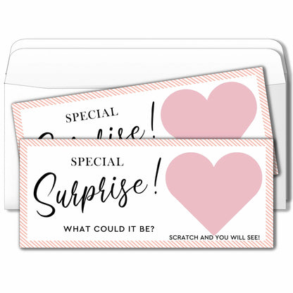 2 Set Surprise Scratch Cards 3x8" Travel Gift Pink B08 Birthday Wedding