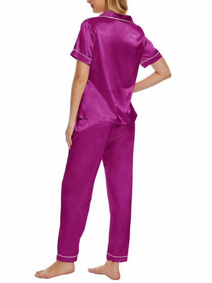 VENTELAN Women's Pajama Set Super-Soft Short & Long Sleeve Pants Size 2XL