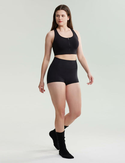 POSHDIVAH Nursing Bra Front Zip Padded Maternity Sports Tank Top Black Size M