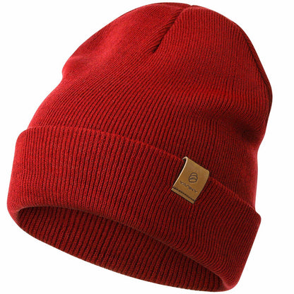 Beanies Cuffed Windproof Warm Knitted Hat Unisex White Size 1