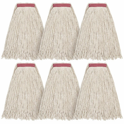 Matthew Cleaning 20oz Cotton Floor Mop Refill 6Pack White Heavy Duty