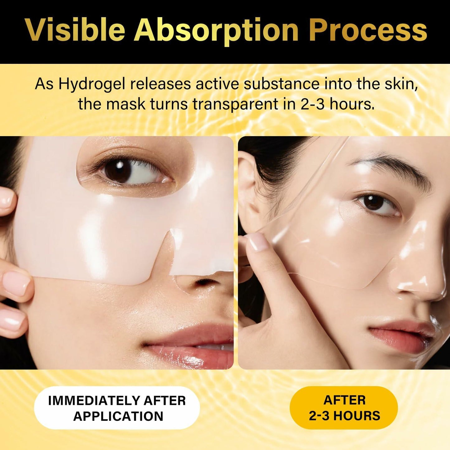 BestBy01/28 BXRUIAGN Snail Mucin Face Mask 96 Hydrogel Korean Skin Care 4pcs