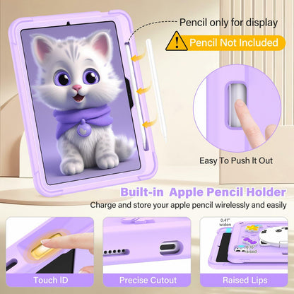 TOMORRY iPad Pro 11 Inch Case 2024 M4 5th Gen Purple with Screen Protector