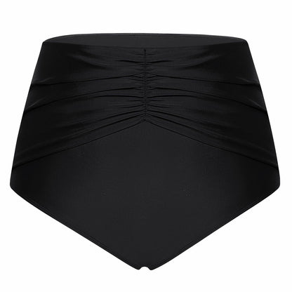 Hanna Nikole Women's High Waisted Tummy Control Bikini Bottom Black