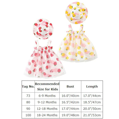 Baby Girls Strawberry Tutu Dress Mesh Pink Outfit Set Size 12-18 Months