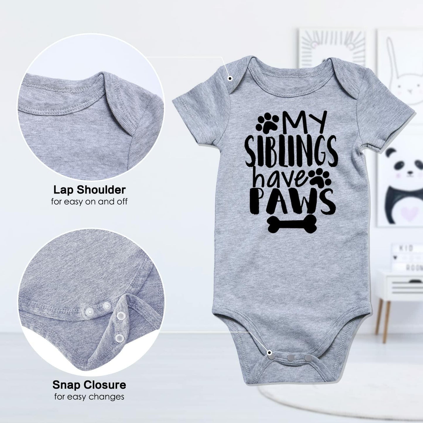 Funnycokid Baby Mother's Day Outfit Our First Mother's Day, Gray,  0-3 Months