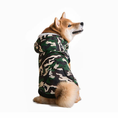 Miaododo Windproof Fleece Lined Dog Jacket Camouflage Size 5XL