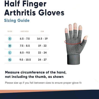 VigorGlove Copper Fit Arthritis Gloves Adjustable Belt Anti-Slip Black 2P XL