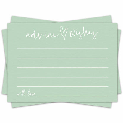 Qoamp Wedding Advice Cards 4x6 Inches 30pcs White Minimalist Bridal Shower