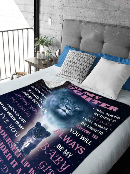 Yutrrpe Daughter Gift Blanket from Dad Lightweight Flannel for Bed & Sofa 60X50