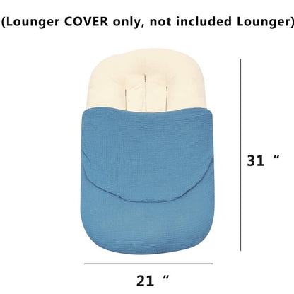 YCHWFF Muslin Baby Lounger Cover 2 Pack Organic Cotton Removable Slipcover