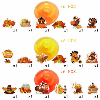36 PCS Thanksgiving Hanging Swirls Ceiling Streamers Turkey Pumpkin Leaves
