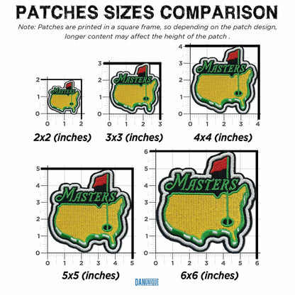 Golf Master Embroidered Patch Iron On Sew On 3 Inch for Caps Bags Hats