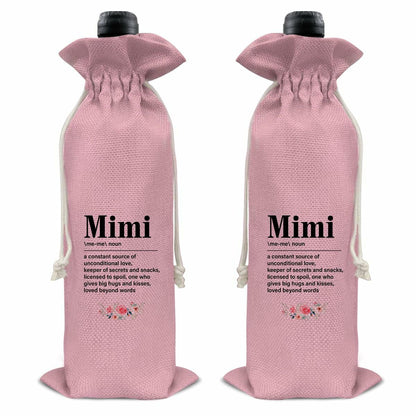Mimi Wine Gift Bag Grandma Gifts Pink Birthday Mother's Day