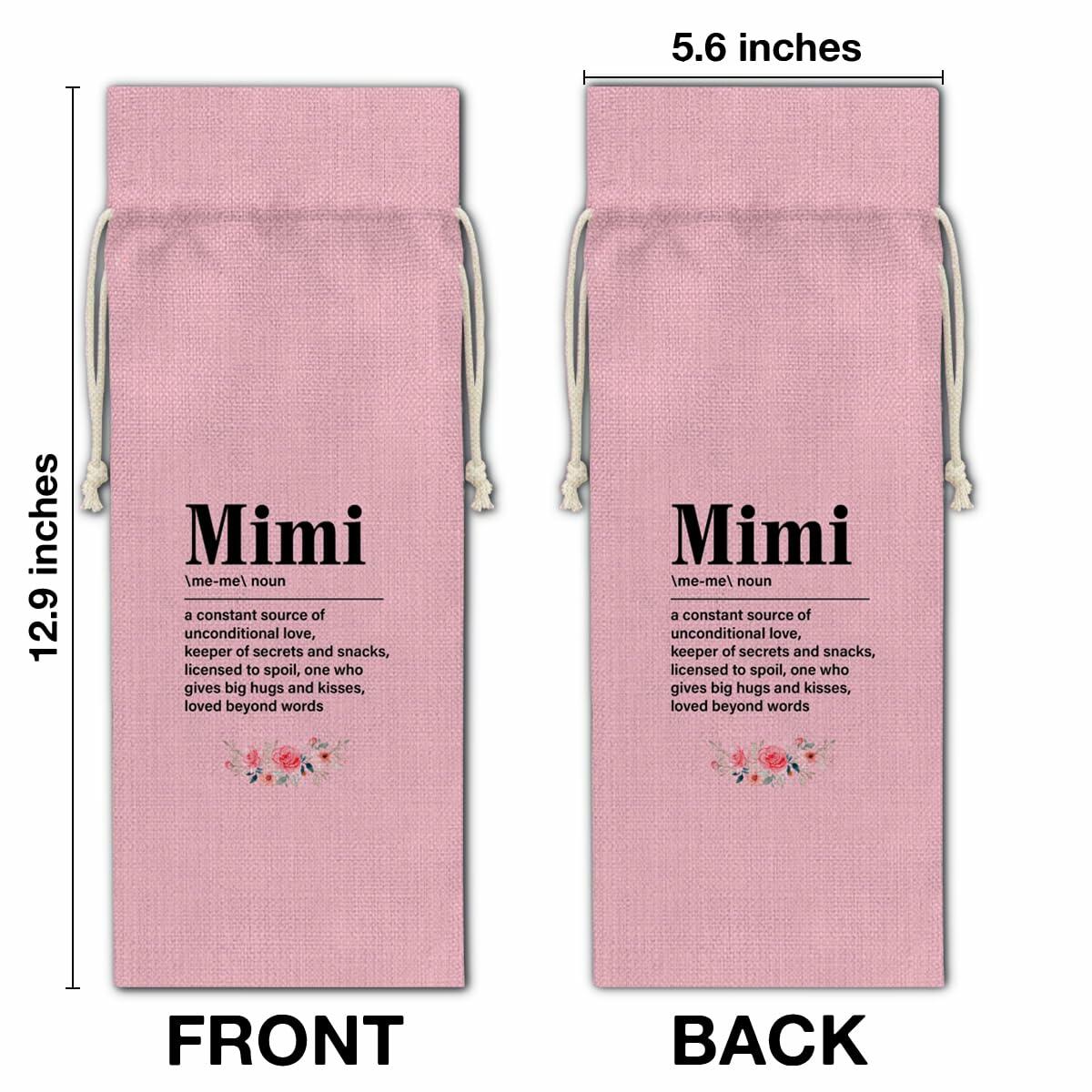 Mimi Wine Gift Bag Grandma Gifts Pink Birthday Mother's Day