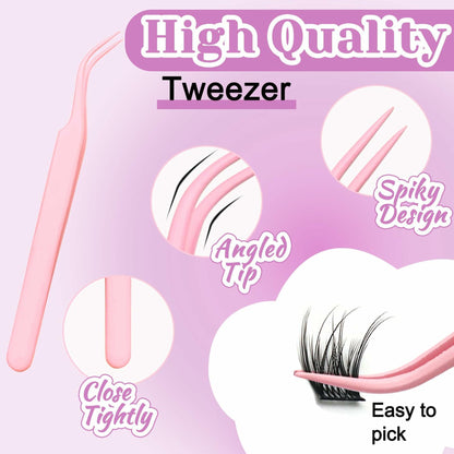 Losha Lash Extension Kit 144pcs Wispy Clusters 8-16mm C Curl Natural