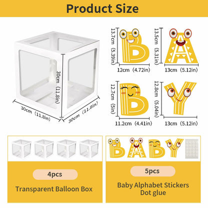 Onteftshop Baby Boxes with Letters 4 Clear White Blocks Baby Shower