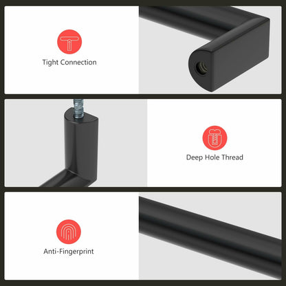 homdiy 5Pack 6.25in Matte Black Cabinet Handles 160mm Hole Centers