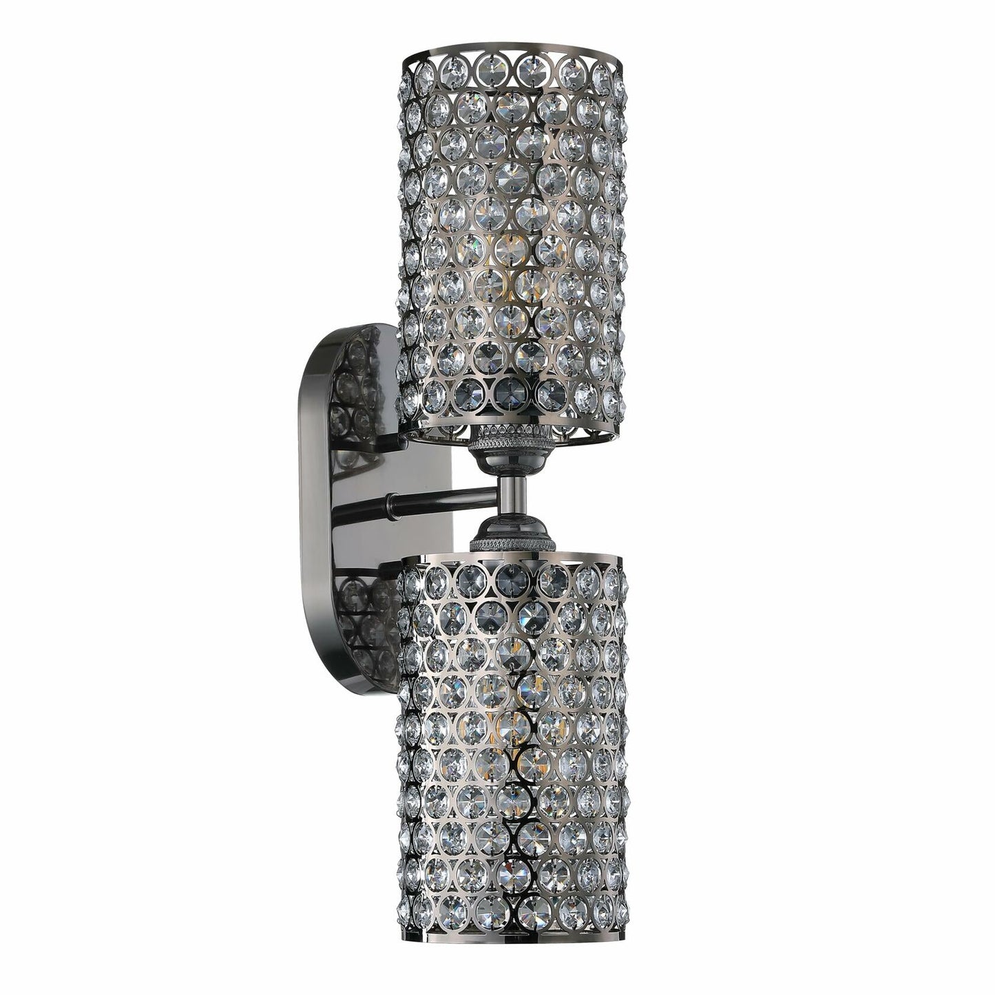 Dolaimy 1 Light Crystal Shade Wall Sconce Black 4.75" 2 Pack