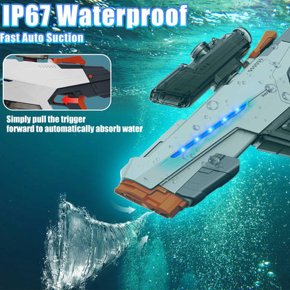 Electric Water Gun Auto Suction Powerful 400 Ammo 28-32FT Range White