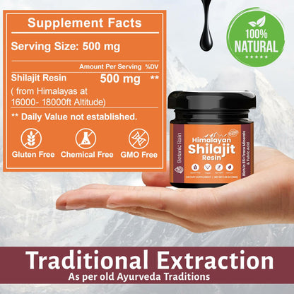 BestBy02/27 Botanic Rain Himalayan Shilajit Resin 85+ Minerals 1.06 oz