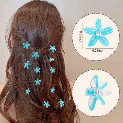 CUBACO 30pcs Mini Rhinestone Hair Clips Crystal Bridal Flower Clips