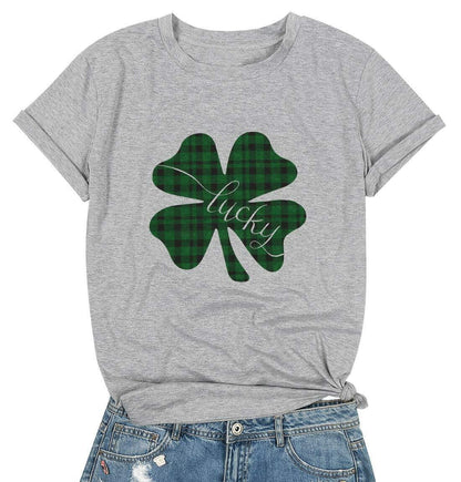 St Pattys Day Shirt Women Everybody in The Pub Getting Tipsy Lucky Clover Tee S